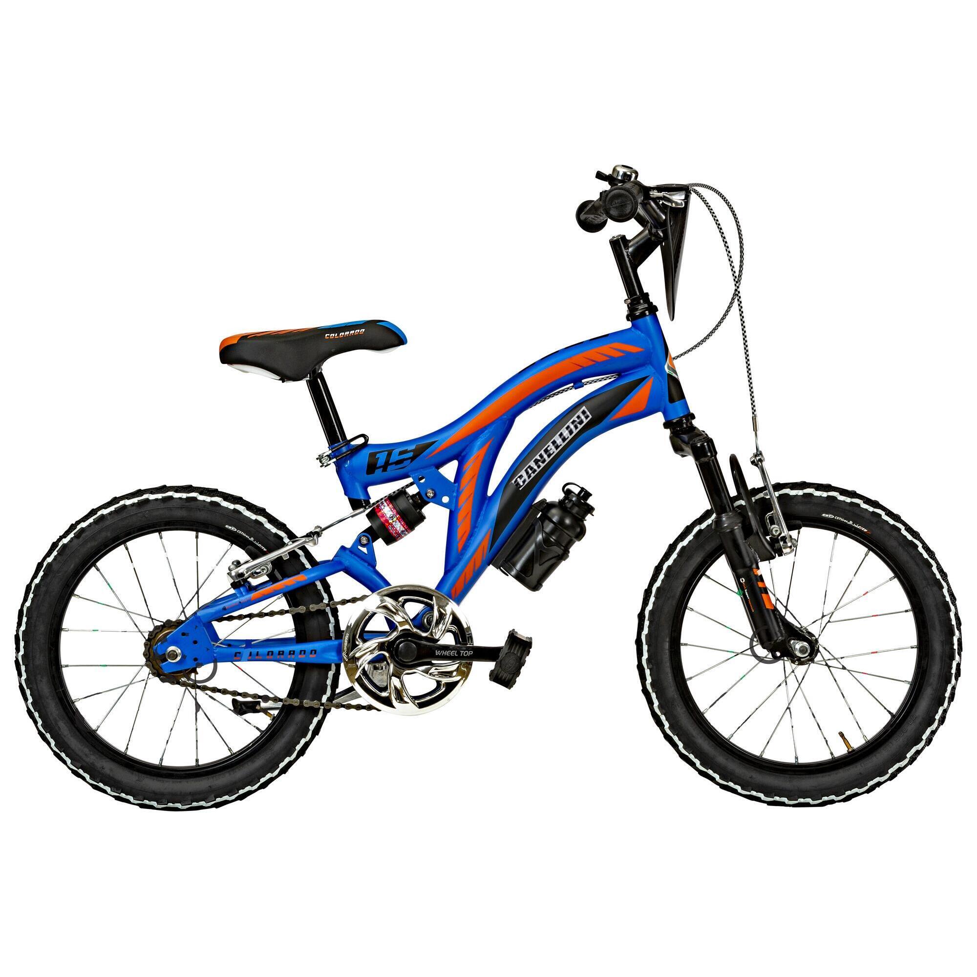 Canellini - Vélo Enfant Vtt Canellini Colorado 16" Full Suspension - Bleu/orange - Vélo Enfant - Bleu|orange - 16" - Decathlon