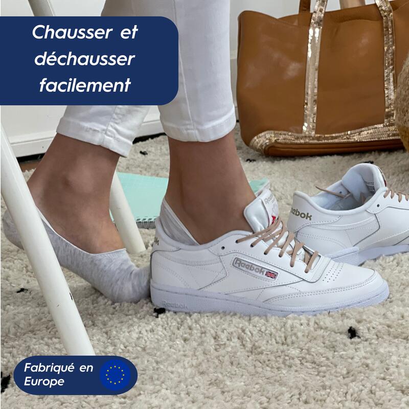 Lacets Élastiques Fins Pour Chaussures Baskets Sneakers Silicone - noir