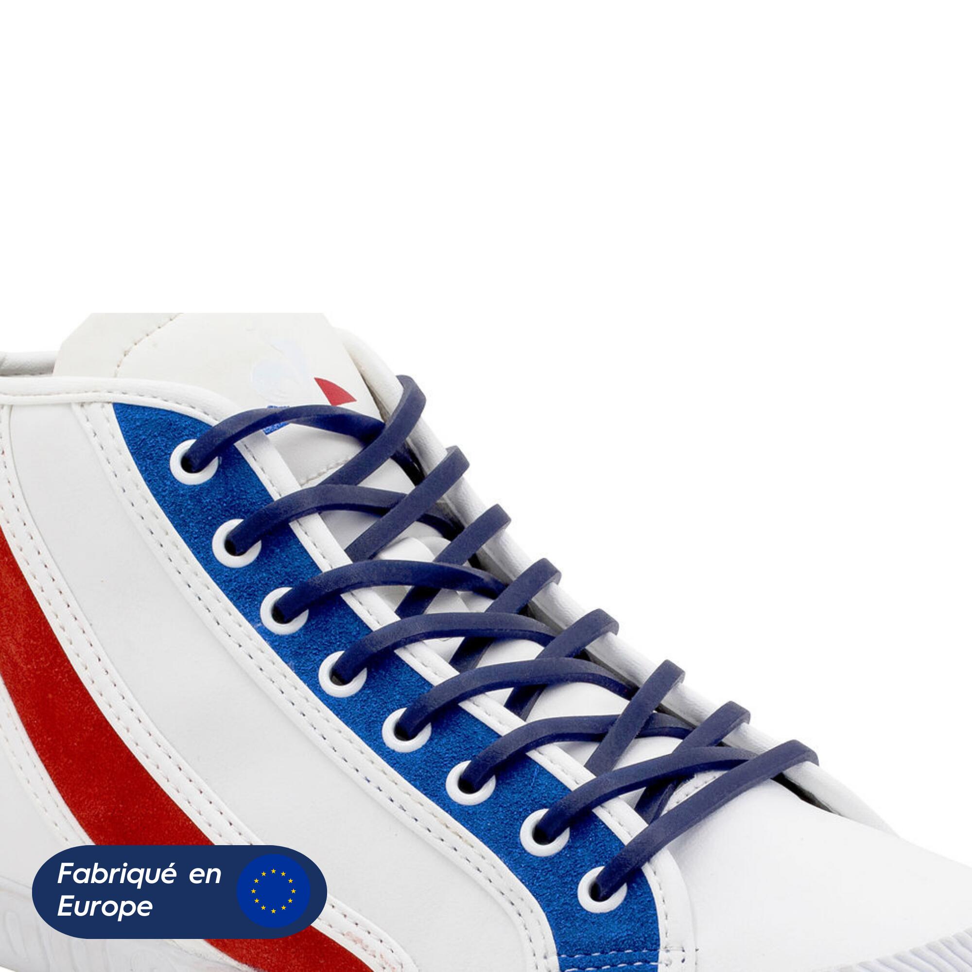 Lacets élastiques fins pour baskets sneakers silicone - bleu fonce 2/8
