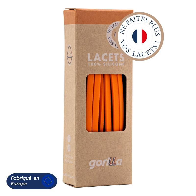 Lacets Élastiques Fins Enfant Auto-Serrants Baskets Sneakers Silicone - orange