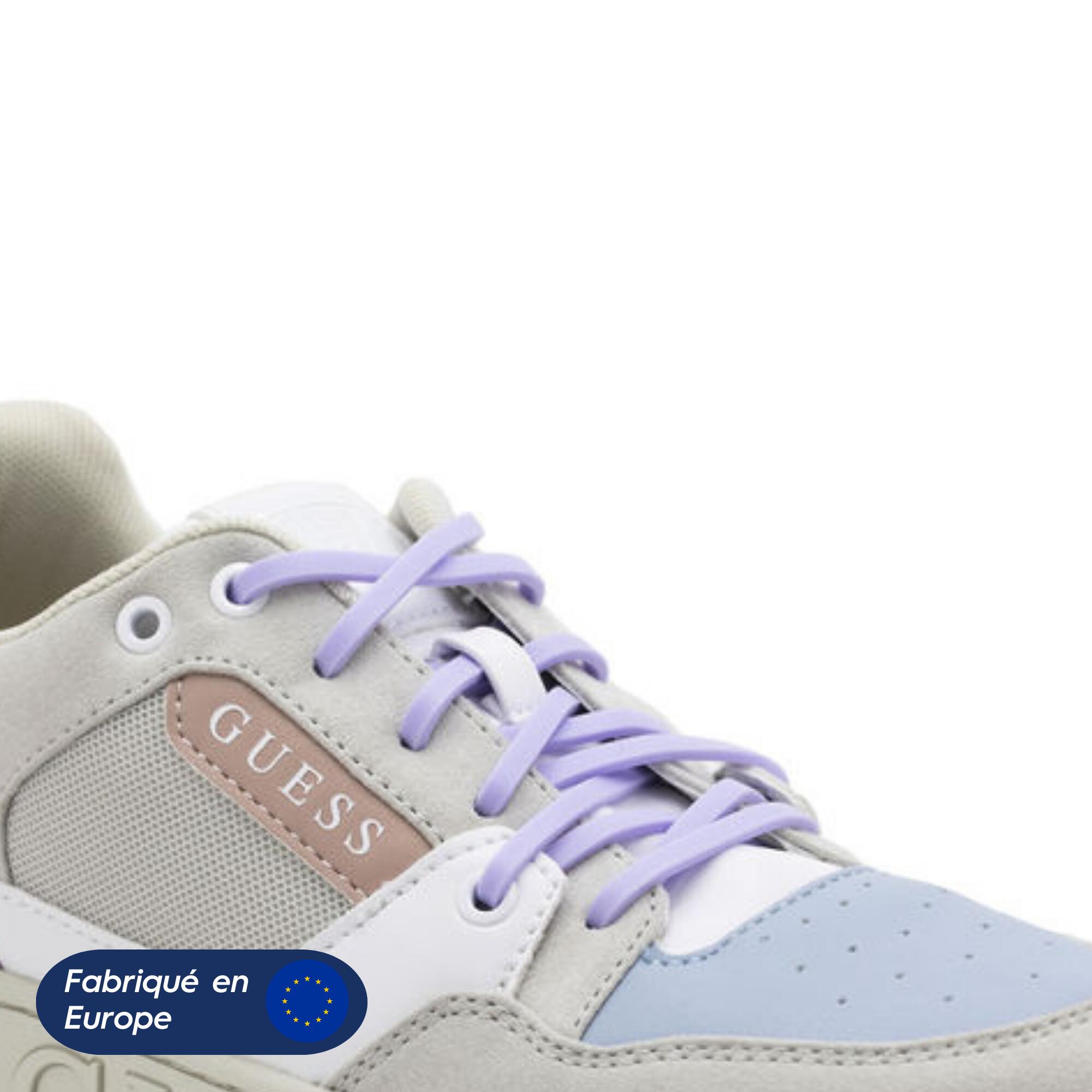 Lacets élastiques fins pour baskets sneakers silicone - violet 2/8