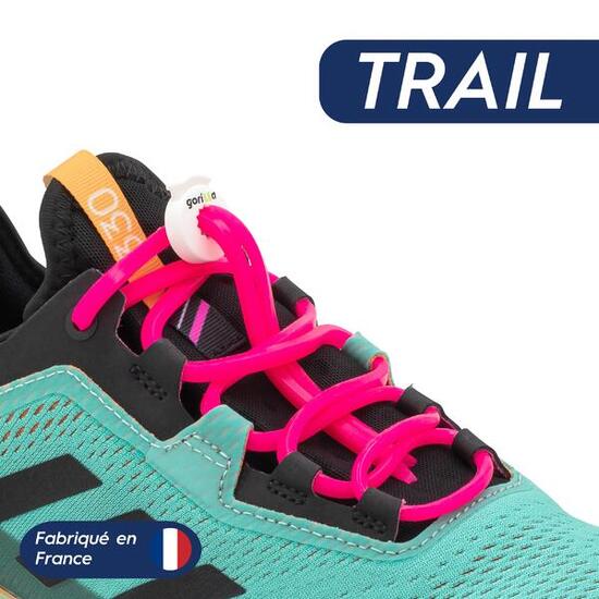 Lacets Élastiques Trail Confort Optimal en Silicone - rose fluo