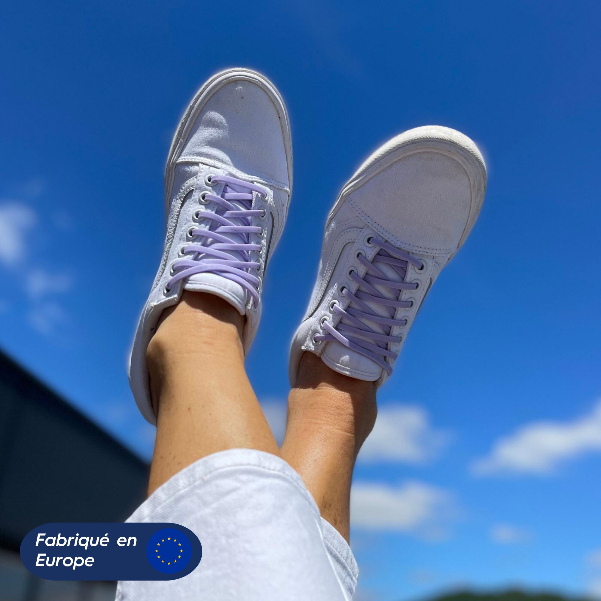 Lacets élastiques fins pour baskets sneakers silicone - violet 3/8