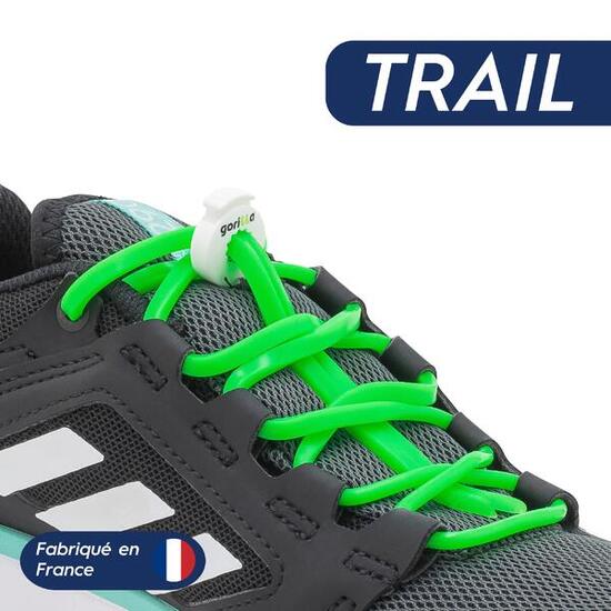 Lacets Élastiques Trail Confort Optimal en Silicone - vert fluo