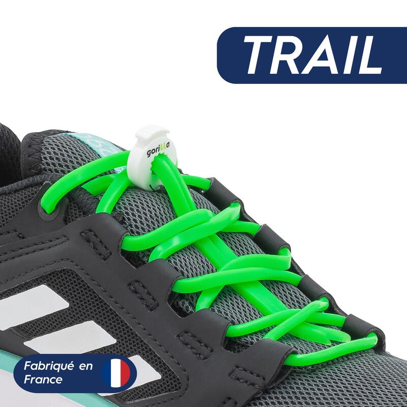 Lacets Élastiques Trail Confort Optimal en Silicone  - vert fluo