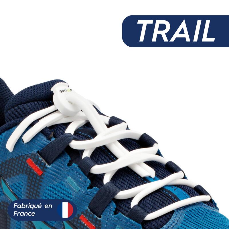 Lacets Élastiques Trail Confort Optimal en Silicone  - blanc
