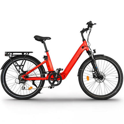 UB200 | Ebike Urbain Polyvalent Tout Suspendu | Jusqu'à 140 km | Rouge | 26