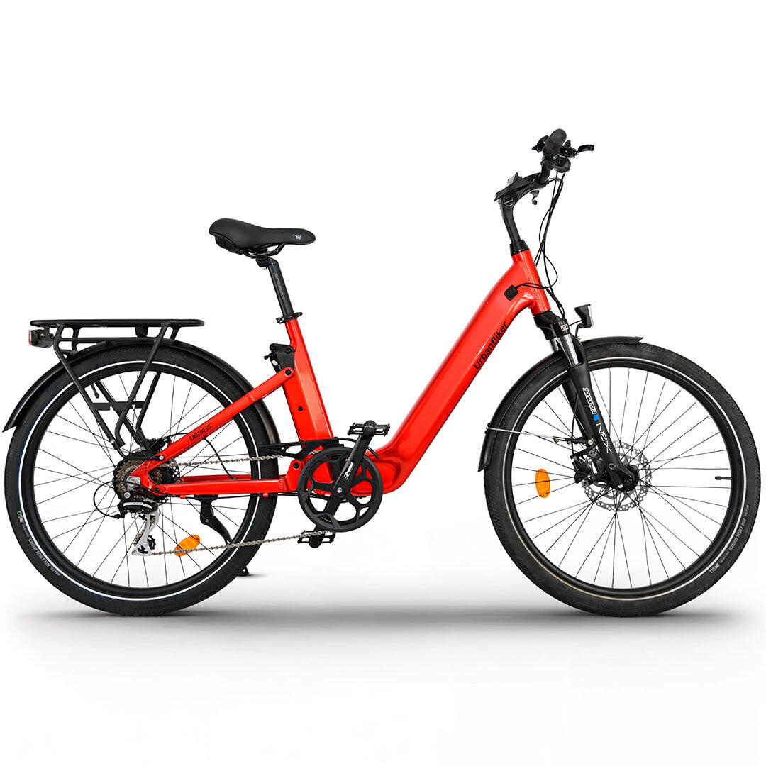 UB200 | Ebike uniwersalny z pełnym zawieszeniem | Do 140 km | Czerwony | 28"