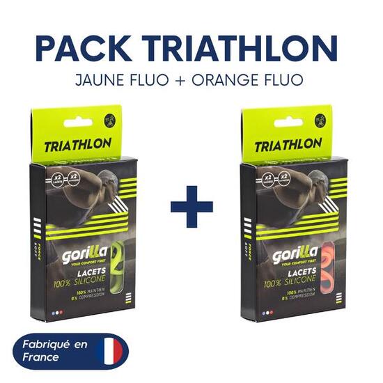 Pack 2 paires lacets élastiques - TRIATHLON