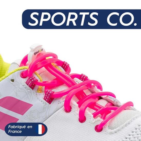 Lacets Élastiques Tennis Basketball Appuis Optimaux en Silicone - rose fluo