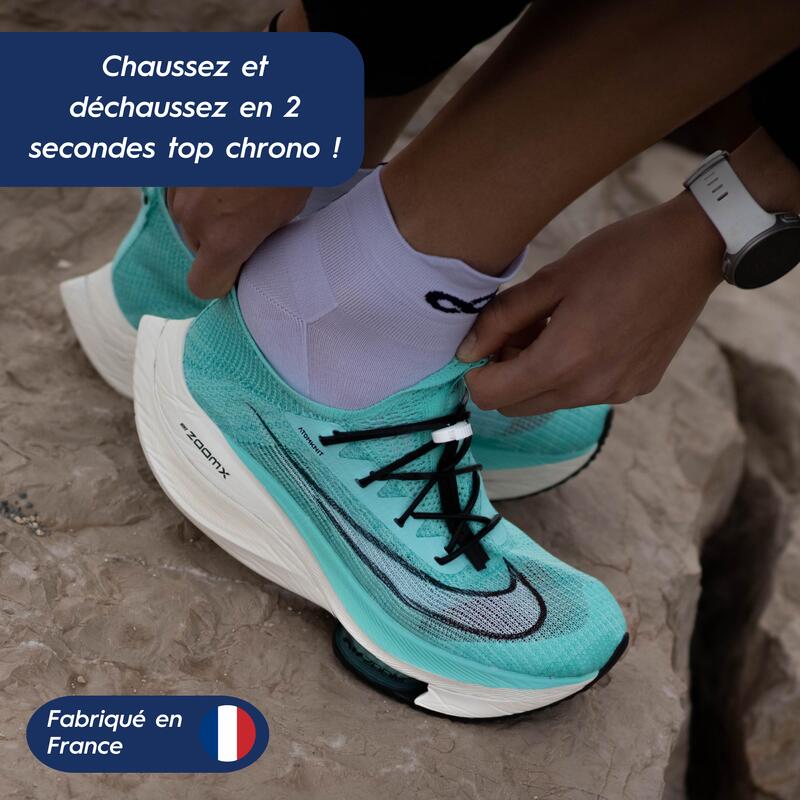 Lacets Rapide Triathlon Élastique Confort Optimal Silicone - rose fluo