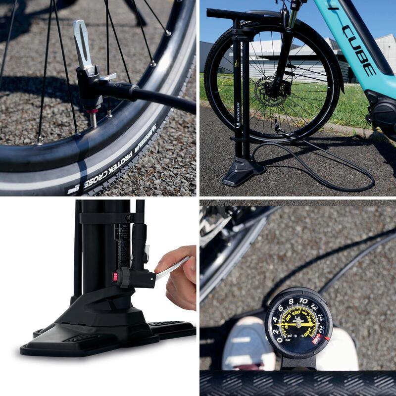 Pompe à Pied Air Tank compatible pneus tubeless 18 bars/260 psi