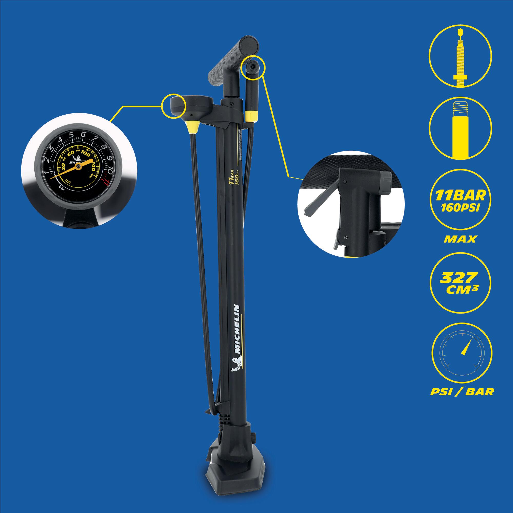 Bomba de bicicleta Air Control XT em aço com manómetro 3/7