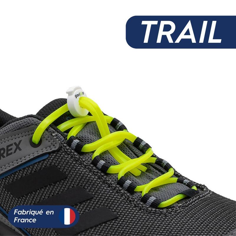 Lacets Élastiques Trail Confort Optimal en Silicone - jaune fluo