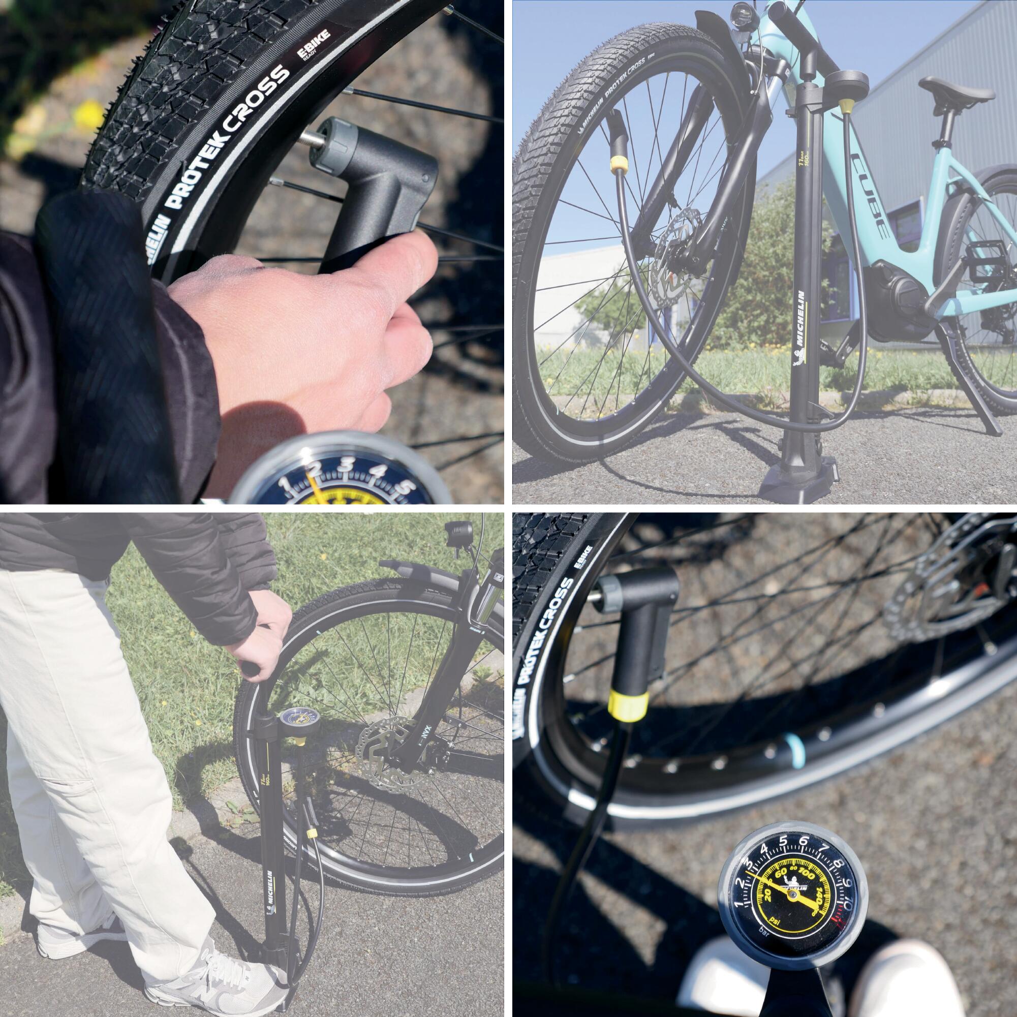 Bomba de bicicleta Air Control XT em aço com manómetro 4/7