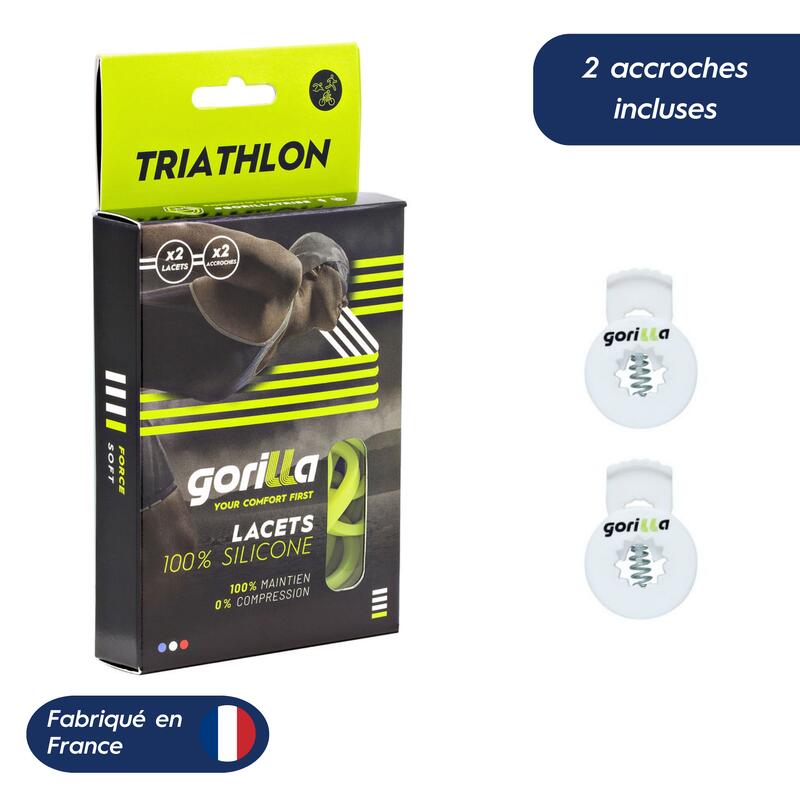Lacets Rapide Triathlon Élastique Confort Optimal Silicone - rose fluo