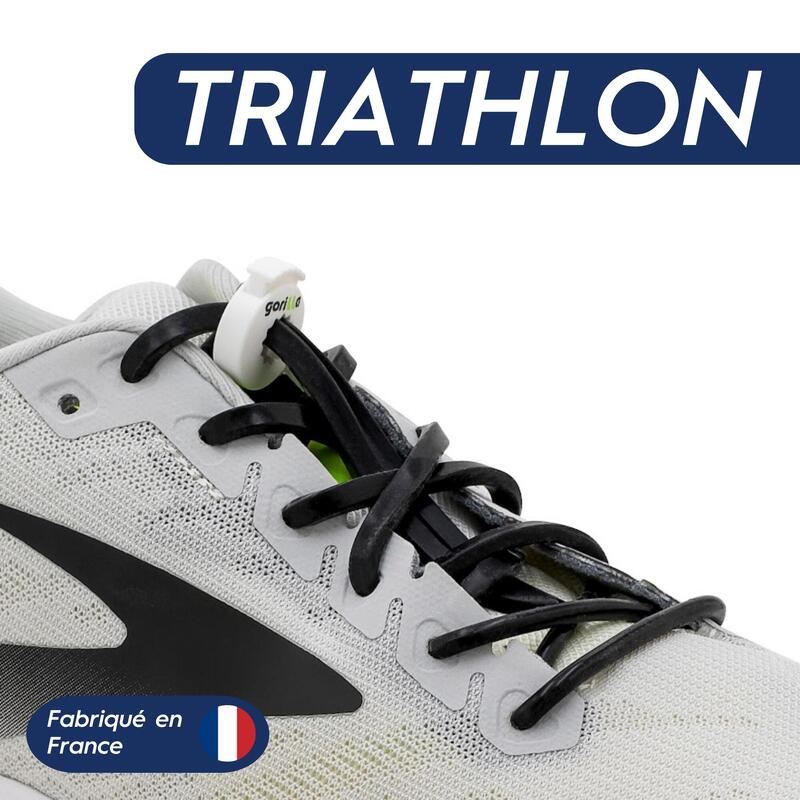 Lacets Rapide Triathlon Élastique Confort Optimal Silicone - noir