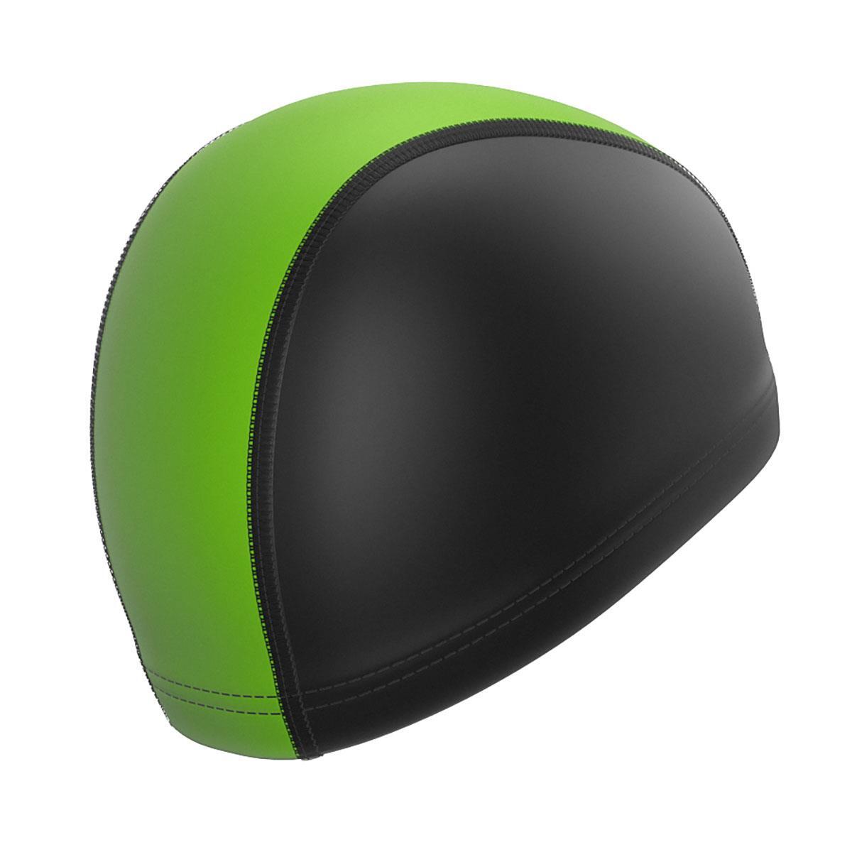 Bonnet de bain Mad Wave en lycra bicolore - Noir/Vert citron 5/5
