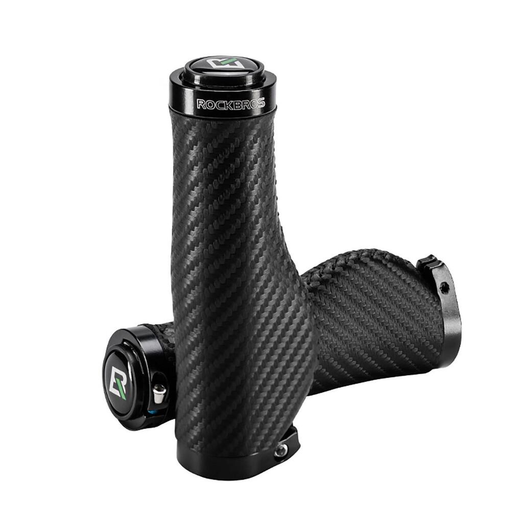 Rockbros Ergonomic Twisted Non-Slip Bike Grips - Black