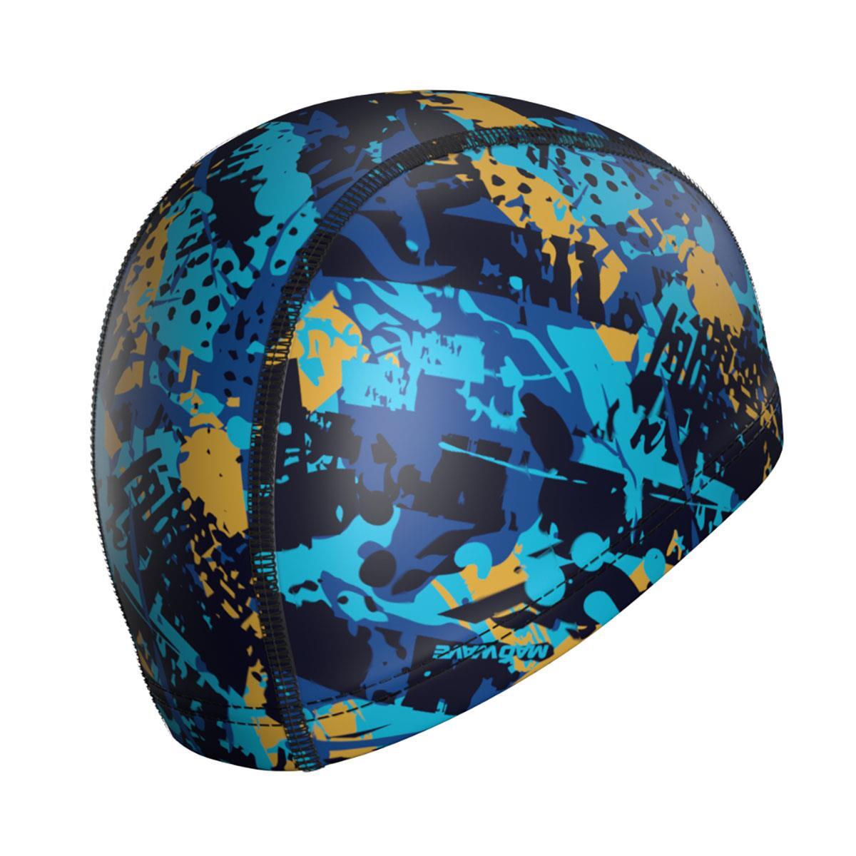 Gorro de baño estampado de licra Mad Wave - Azul/Multicolor 5/5