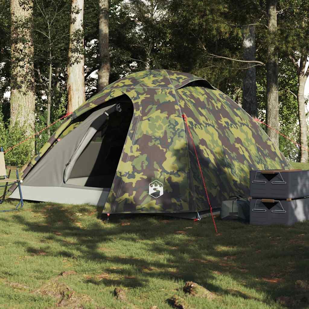 Vidaxl 4-Person Waterproof Camouflage Dome Tent