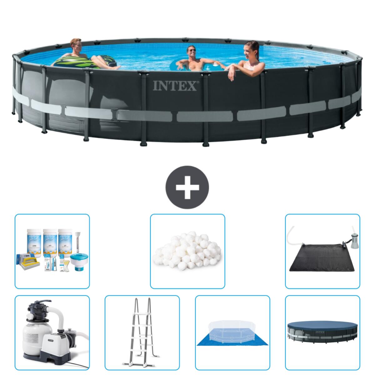 Intex - Piscine Ronde Ultra Xtr - 610x122 Cm + Accessoires Cb44 - Piscine - Gris - Taille Unique - Decathlon