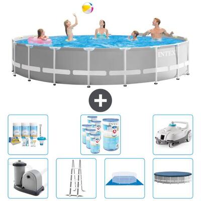 Prism frame zwembad rond - 549x122 cm + accessoires cb45