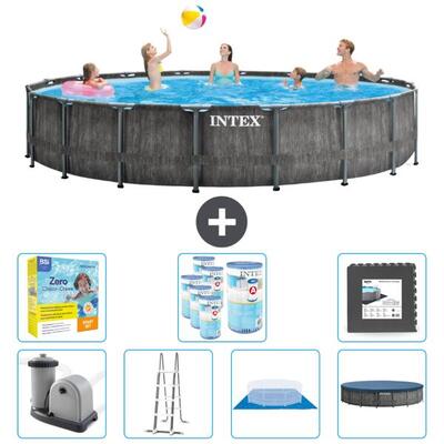 Prism frame zwembad rond - 549x122 cm + accessoires cb49