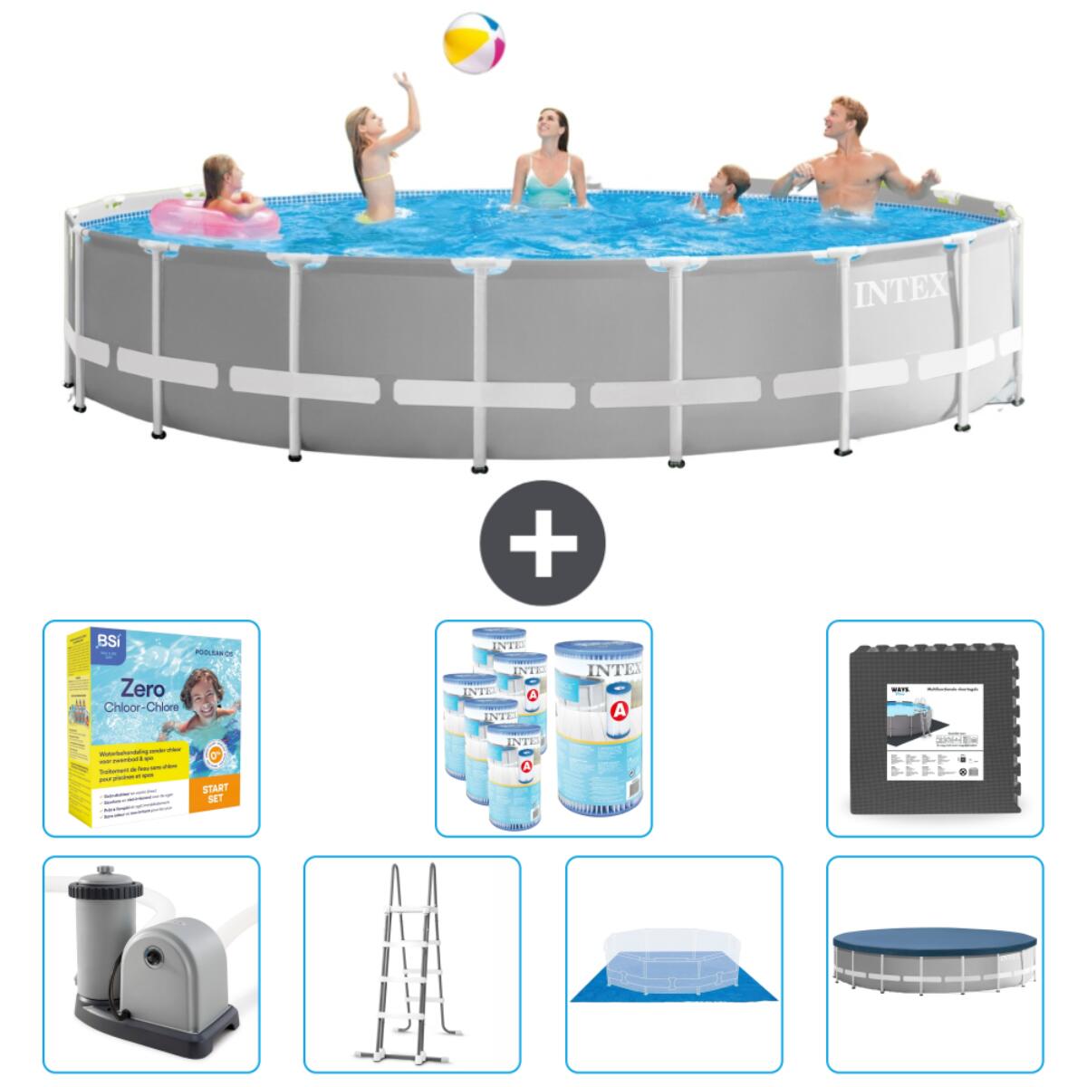 INTEX Prism Frame Zwembad Rond - 549x122 cm + Accessoires CB49