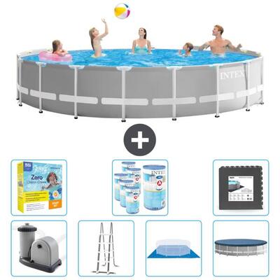 Prism frame zwembad rond - 549x122 cm + accessoires cb49