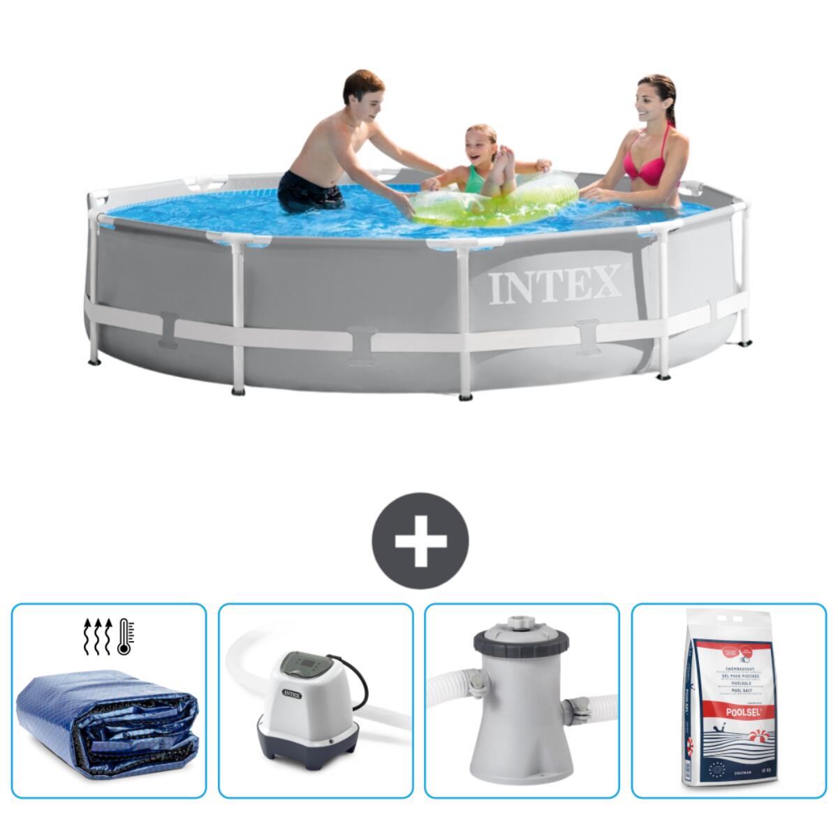 Intex - Piscine Ronde Prism Frame - 305x76 Cm + Accessoires Cb54 - Piscine - Gris - Taille Unique - Decathlon