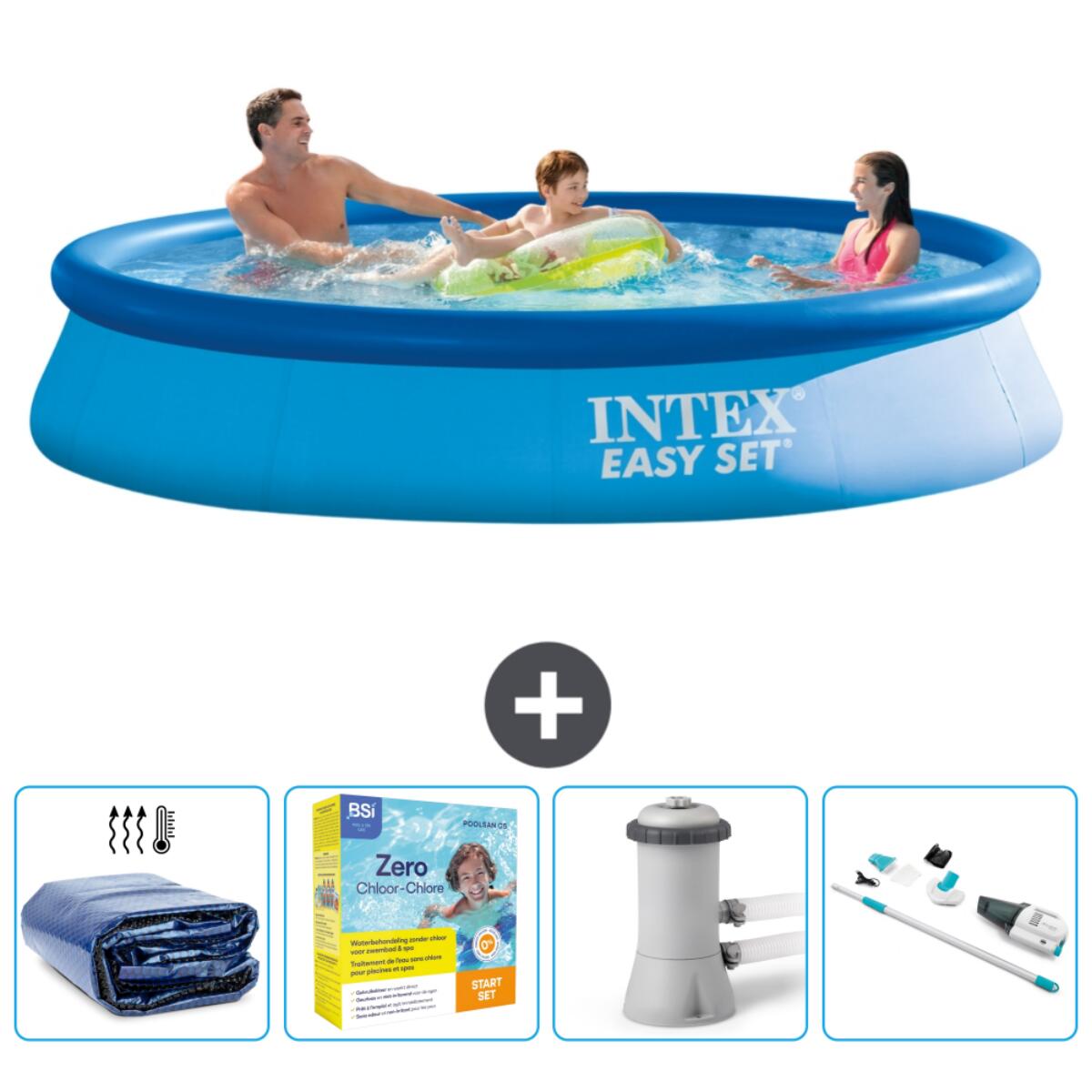 Intex - Piscine Ronde Easy Set - 366x76 Cm + Accessoires Cb12 - Piscine - Bleu - Taille Unique - Decathlon