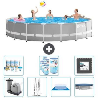 Prism frame zwembad rond - 549x122 cm + accessoires cb43