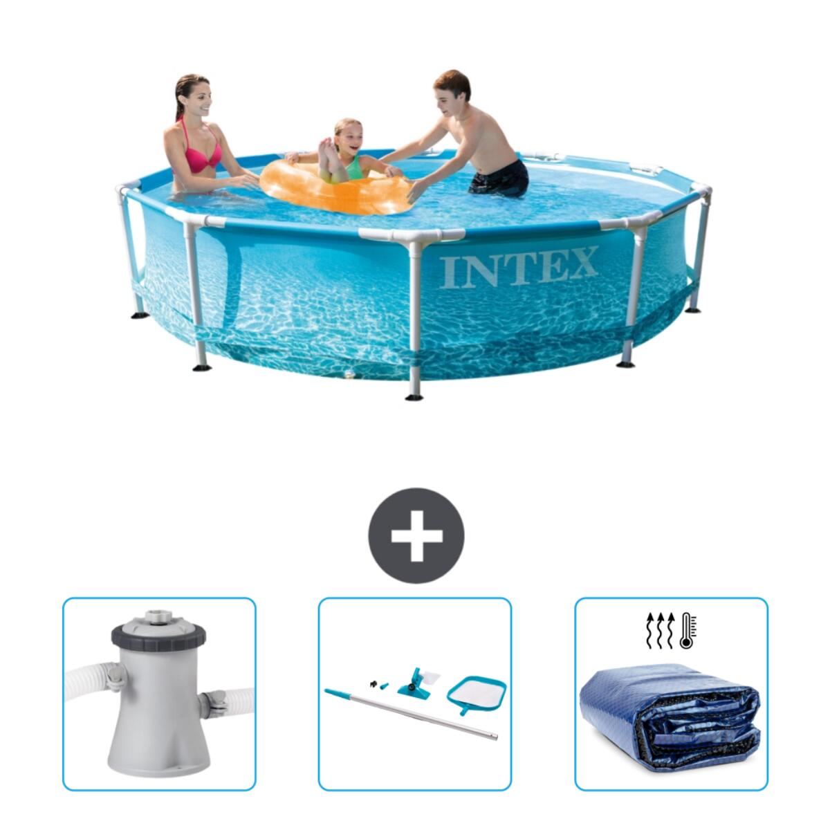 Intex - Piscine À Cadre Ronde - 305x76 Cm + Accessoires Cb81 - Piscine - Bleu - Taille Unique - Decathlon