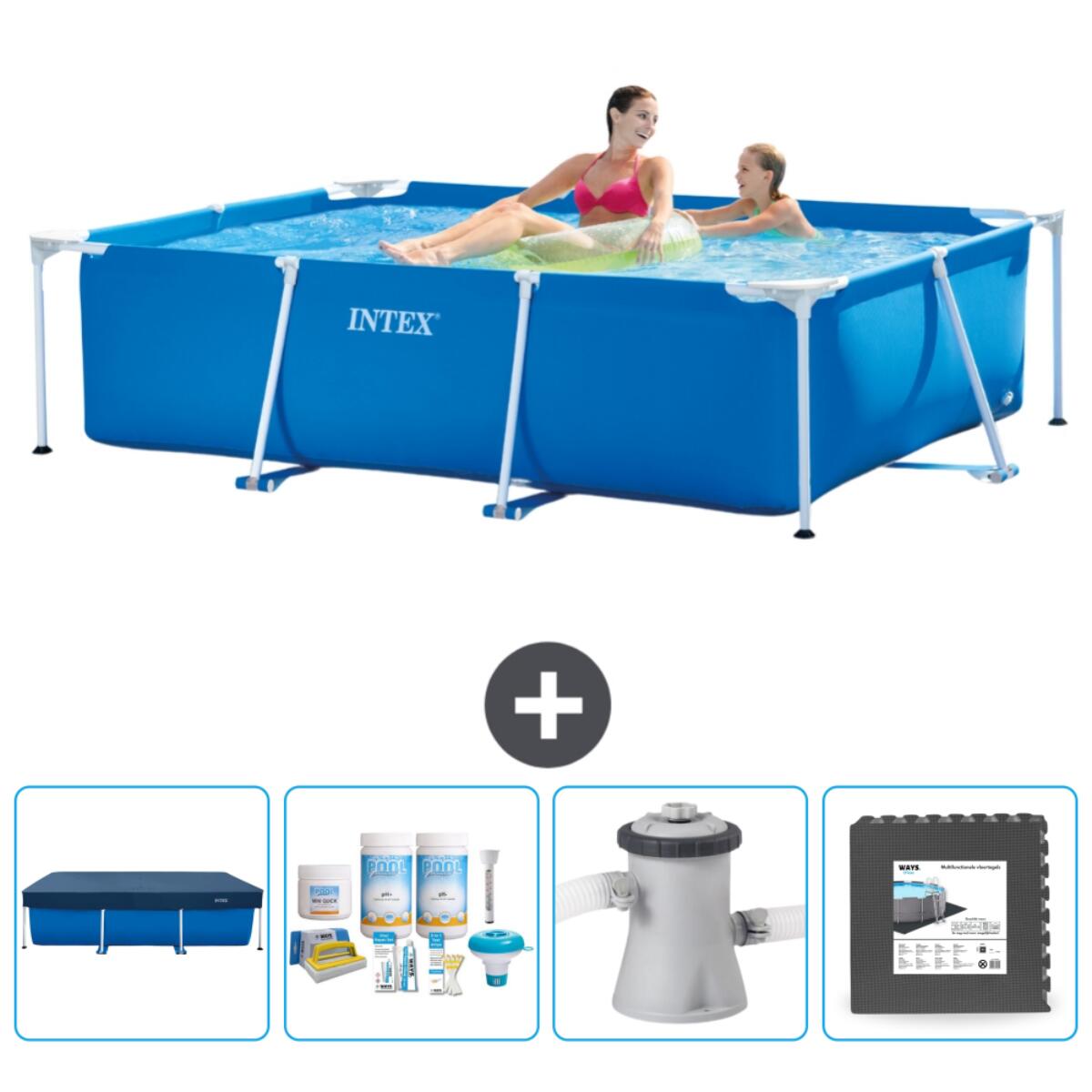 Intex - Piscine À Cadre Rectangulaire - 220x150x60 Cm + Accessoires Cb3 - Piscine - Bleu - Taille Unique - Decathlon