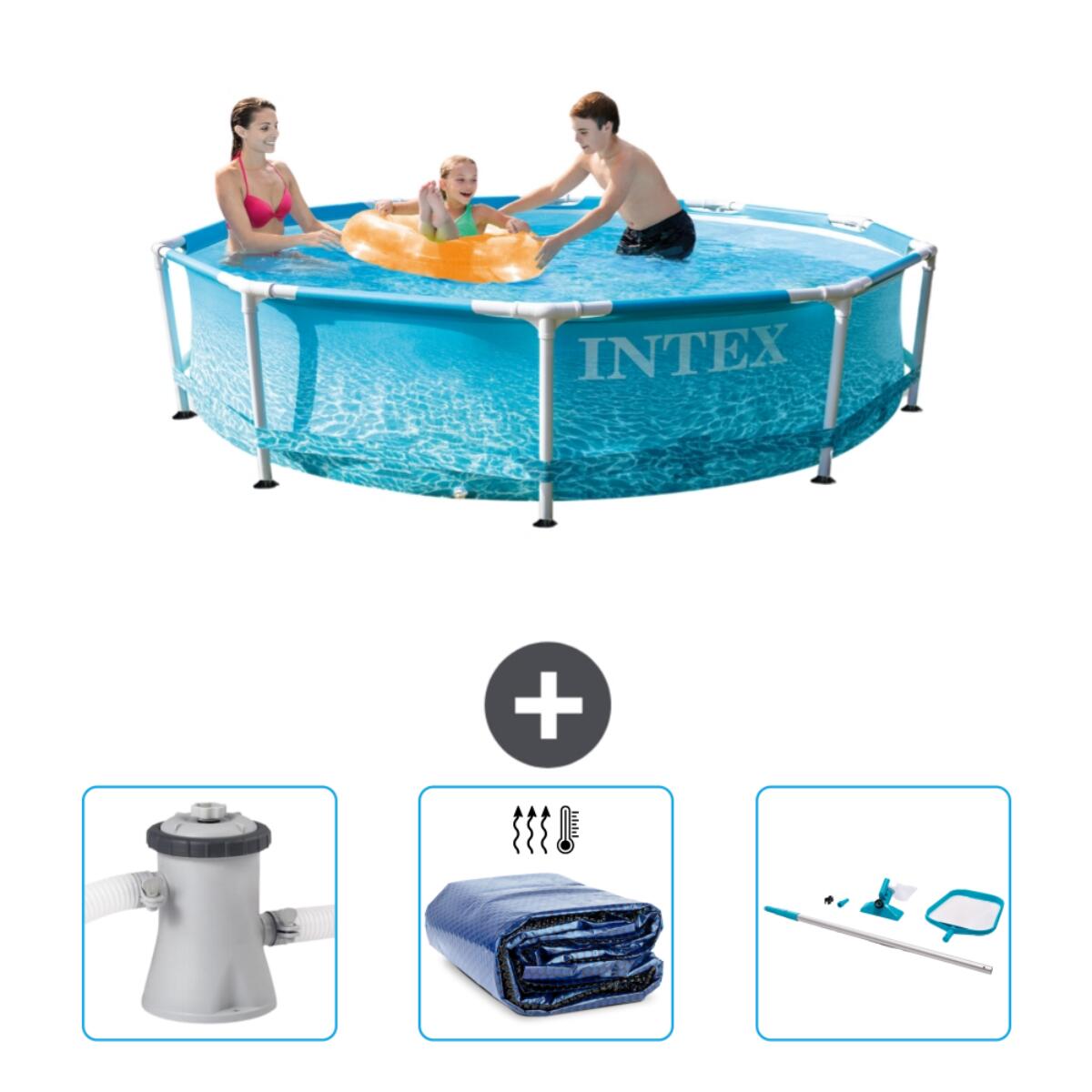 Intex - Piscine À Cadre Ronde - 305x76 Cm + Accessoires Cb78 - Piscine - Bleu - Taille Unique - Decathlon