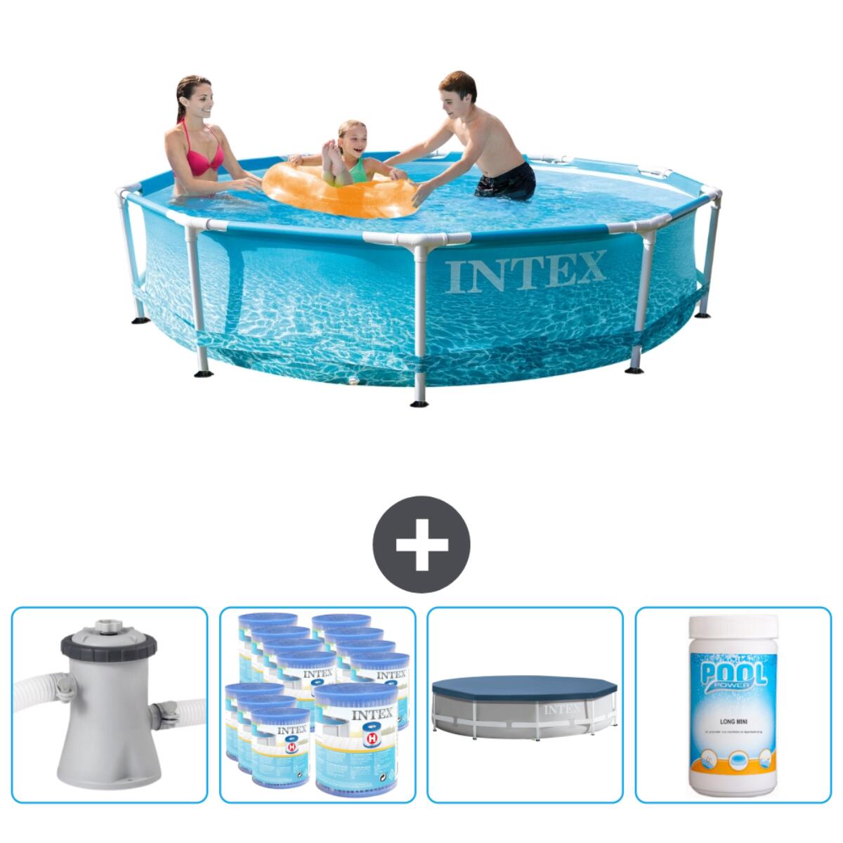 Intex - Piscine À Cadre Ronde - 305x76 Cm + Accessoires Cb87 - Piscine - Bleu - Taille Unique - Decathlon