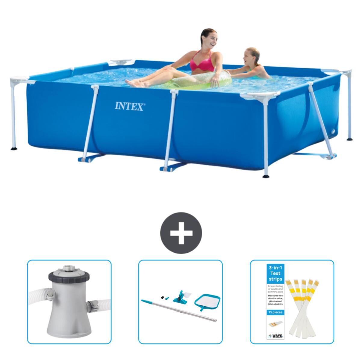 Intex - Piscine À Cadre Rectangulaire - 220x150x60 Cm + Accessoires Cb82 - Piscine - Bleu - Taille Unique - Decathlon