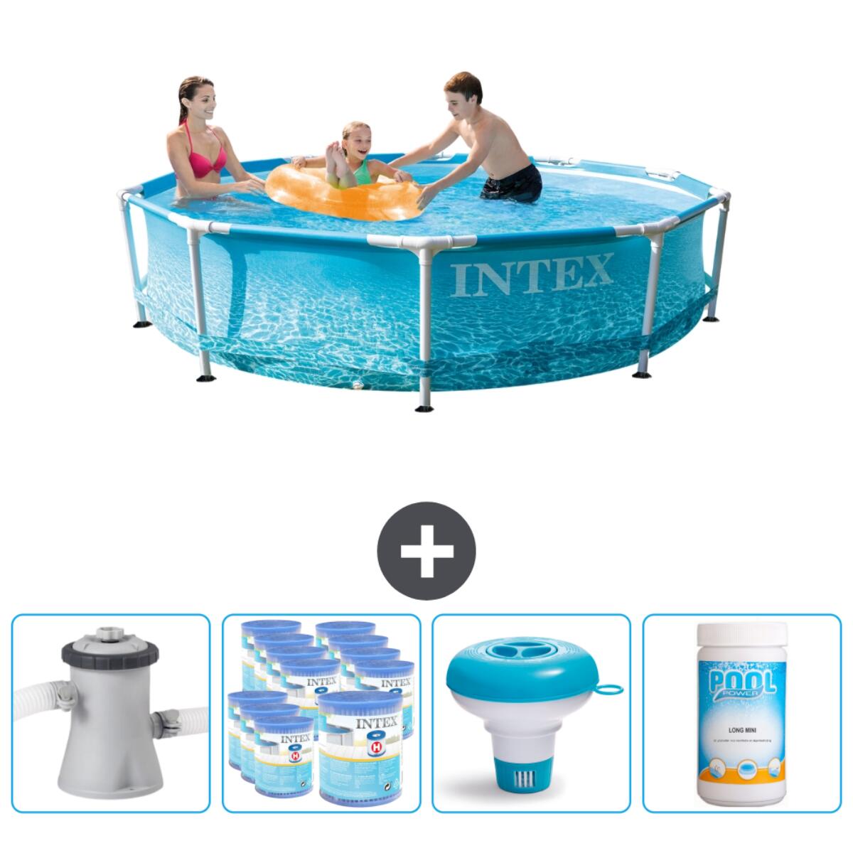 Intex - Piscine À Cadre Ronde - 305x76 Cm + Accessoires Cb89 - Piscine - Bleu - Taille Unique - Decathlon