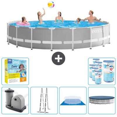Prism frame zwembad rond - 549x122 cm + accessoires cb47