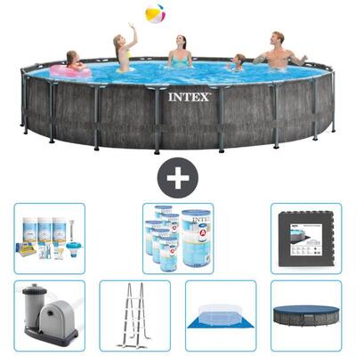 Prism frame zwembad rond - 549x122 cm + accessoires cb43