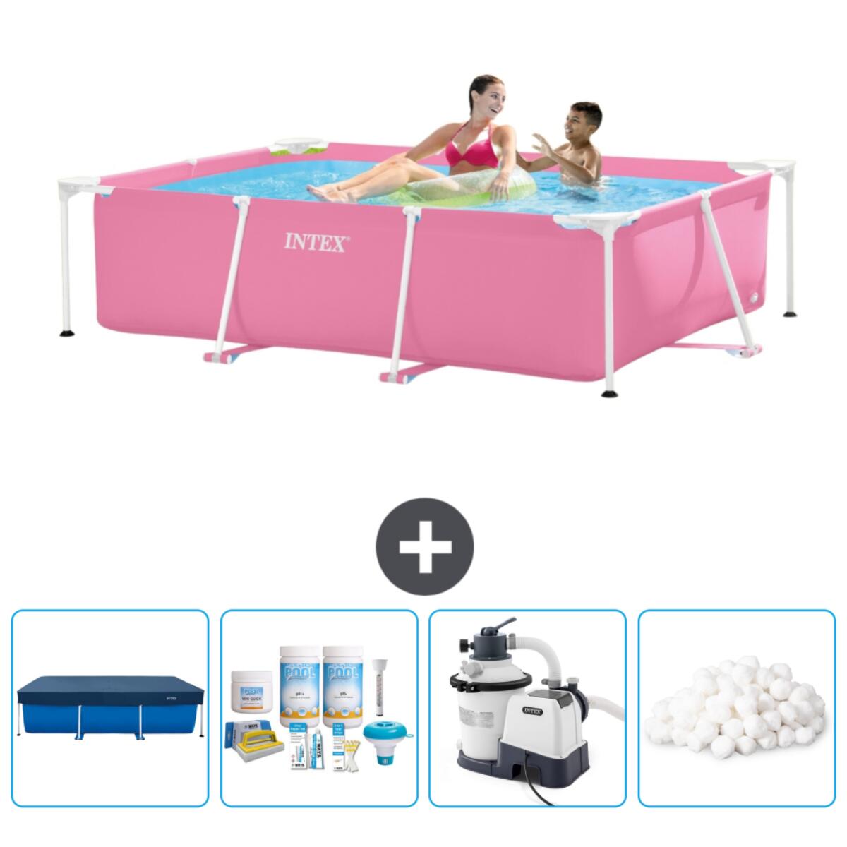 INTEX Frame Zwembad Rechthoekig - 220x150x60 cm + Accessoires CB63