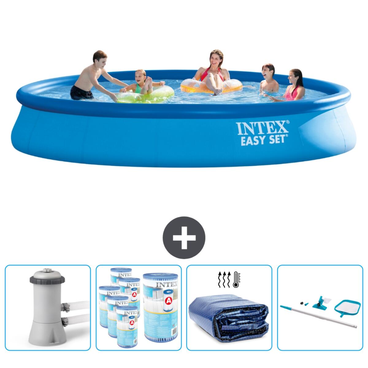 INTEX Easy Set Zwembad Rond - 457x84 cm + Accessoires CB90