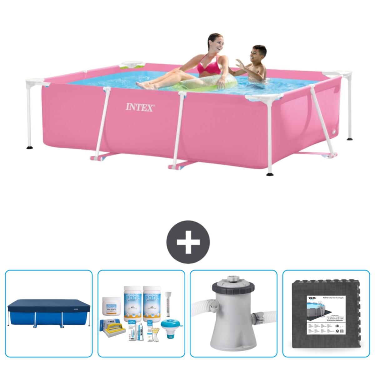 INTEX Frame Zwembad Rechthoekig - 220x150x60 cm + Accessoires CB3