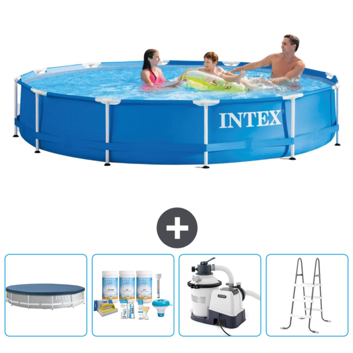 Intex - Piscine À Cadre Ronde - 366x76 Cm + Accessoires Cb64 - Piscine - Bleu - Taille Unique - Decathlon