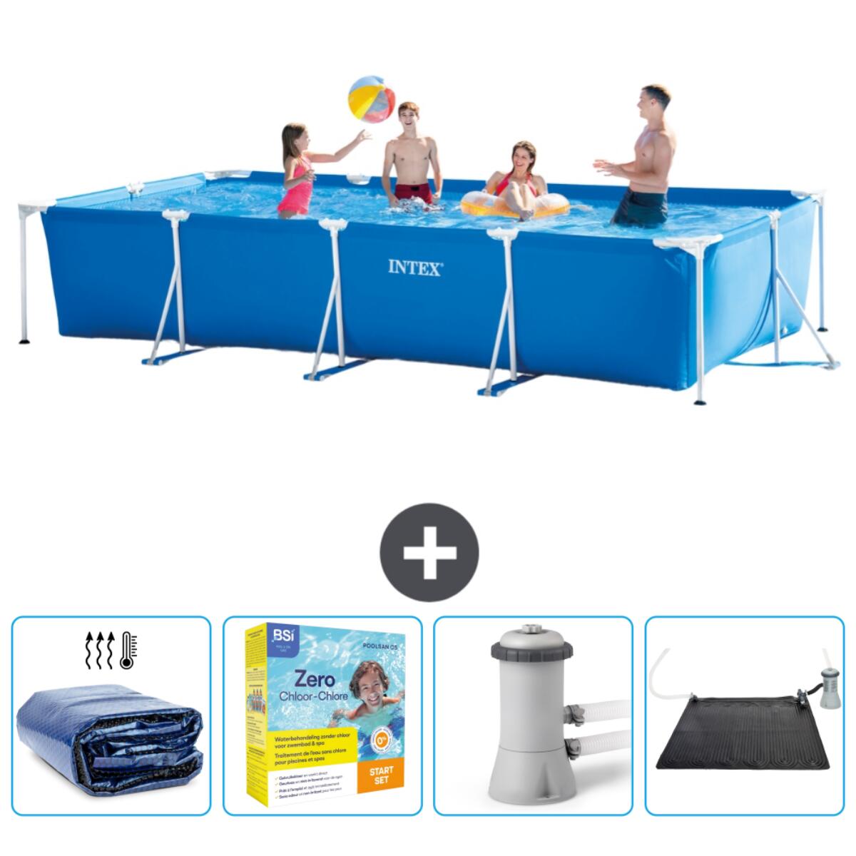 Intex - Piscine À Cadre Rectangulaire - 450x220x84 Cm + Accessoires Cb11 - Piscine - Bleu - Taille Unique - Decathlon