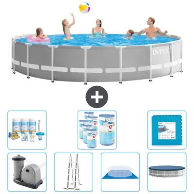 Prism frame zwembad rond - 549x122 cm + accessoires cb42