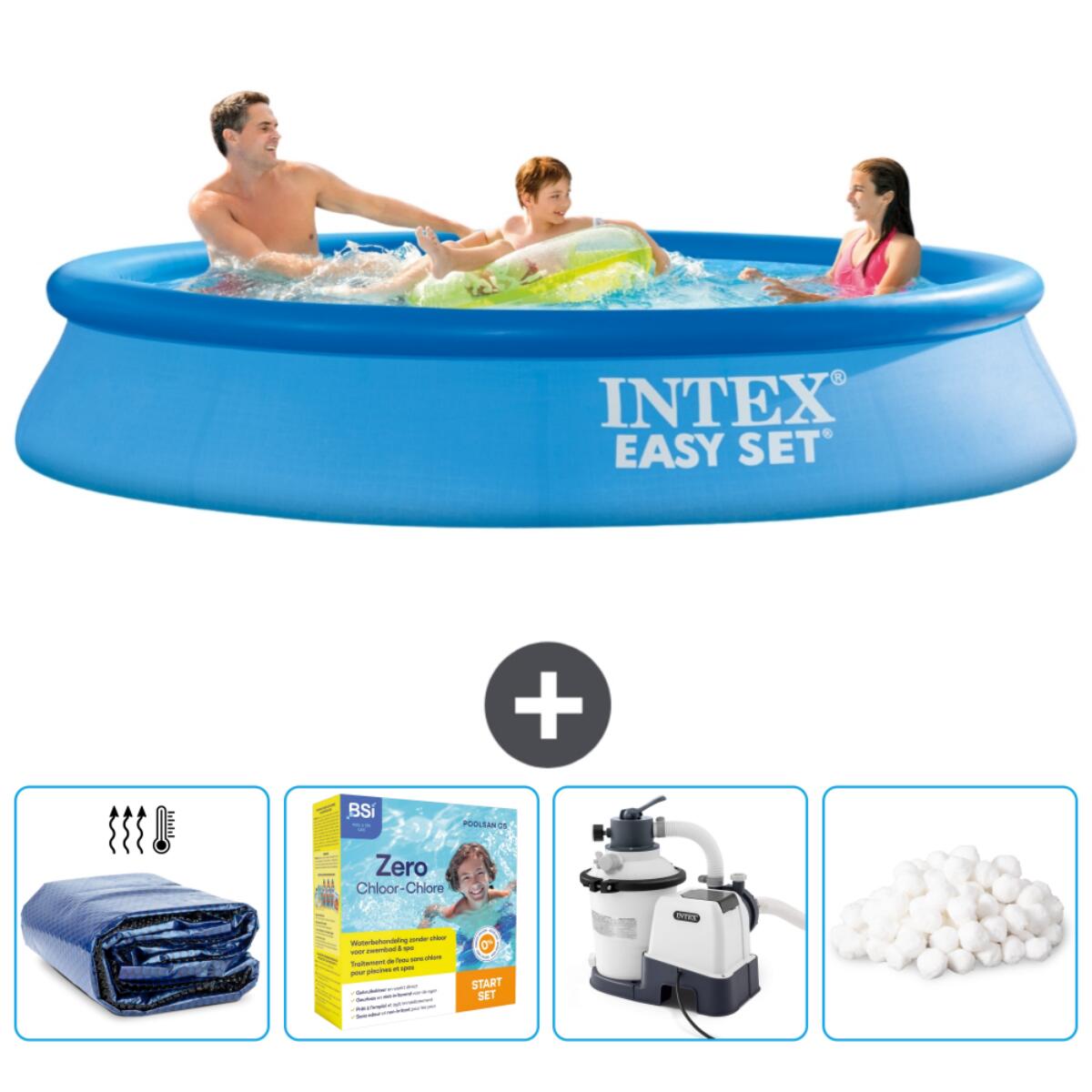 Intex - Piscine Ronde Easy Set - 305x61 Cm + Accessoires Cb70 - Piscine - Bleu - Taille Unique - Decathlon