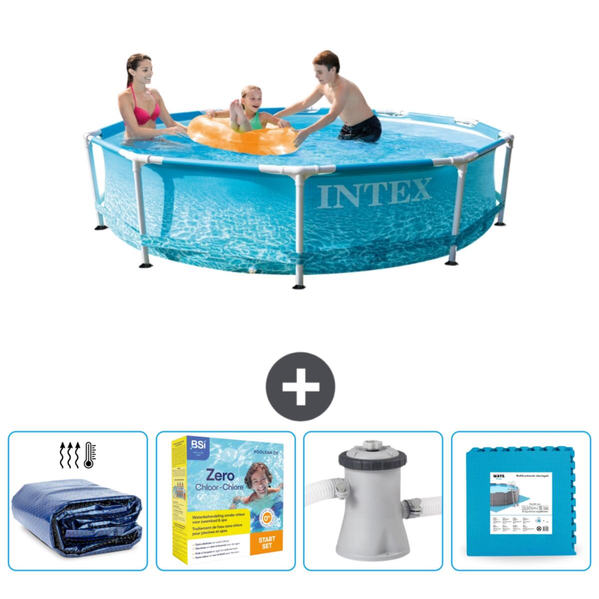 Intex - Piscine À Cadre Ronde - 305x76 Cm + Accessoires Cb9 - Piscine - Bleu - Taille Unique - Decathlon