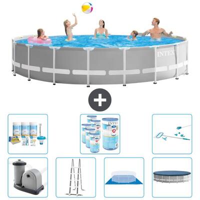 Prism frame zwembad rond - 549x122 cm + accessoires cb46